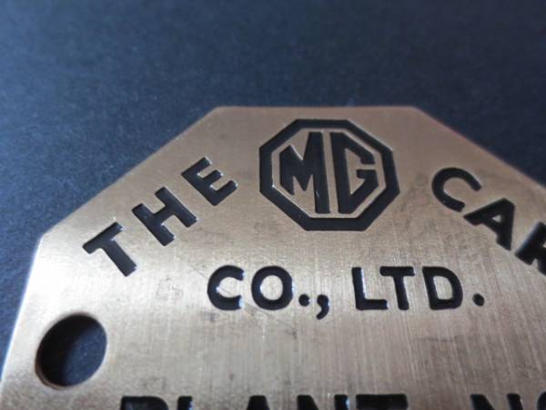 MG brass made plate * article limit * Britain car * Rover *MINI* Midget 