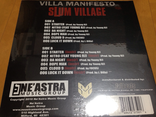 ★HIP HOP★SLUM VILLAGE / VILLA MANIFEST E.P 未開封mitsutheb_画像2