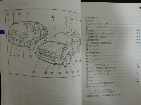 トヨタ◆ハリア-◆ＳＸＵ10Ｗ◆ＭＣＵ15Ｗ◆取説◆説明書◆取扱説明書_画像3