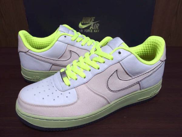 07年製 25周年限定 NIKE AIR FORCE 1 PREMIUM ナイキ エアフォース プレミアム AF1 SWOOSH【315180-002】ベージュ×黄 US10.5_画像1