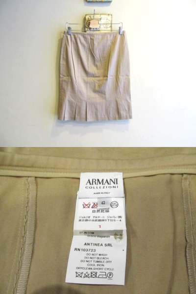 アルマーニコレッツォーニ スリット入プリーツスカート42