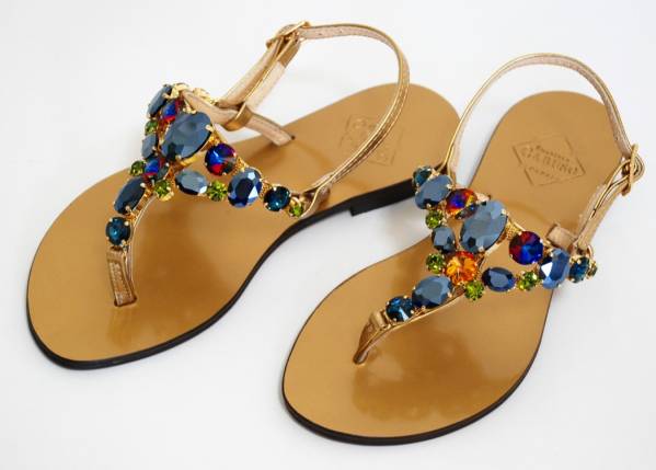 ▼新品▼イタリア制▼EMANUELA CARUSO ビジュー付 トングサンダル▼34サイズ▼