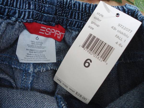  не использовался *ESPRIT esprit * звезда рисунок вышивка резина ввод Denim брюки *6