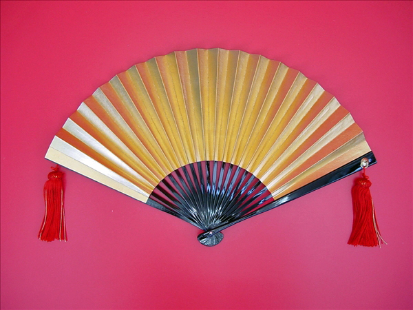 2935,姫扇 8.5寸 金銀 房付 25.5cm