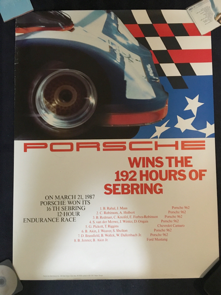 porsche Sebring 1987 962 rs постер 911 Porsche 956