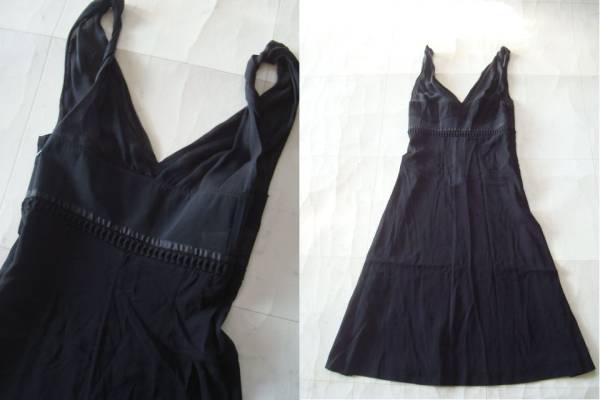 美品 ALBERTA FERRETTI イタリア製ブラックワンピースドレス size40 アルベルタ フェレッティ 黒_画像2