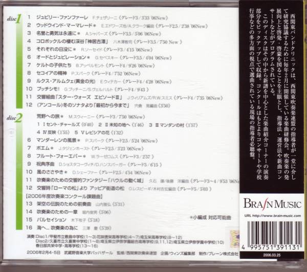 【吹奏楽】西関東バンドクリニック2006 2CD _画像2