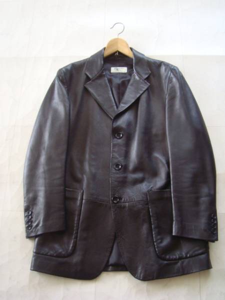 SHIPS購入 BANNERMAN&SONS イタリア製レザージャケット size46 メンズ 羊革 ブラック 黒 別注