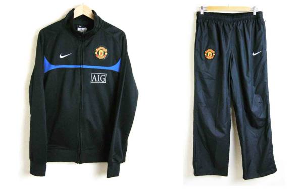 #NIKE[ Nike / man Cesta - united ] black training wear top and bottom set L/XL