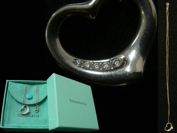  блиц-цена     доставка бесплатно  ...5P бриллиантовый   открытый  сердце    ожерелье  ... *  ...Pt950 платиновый Tiffany алмаз D0.03ct подвеска 