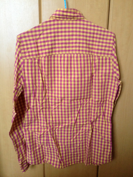 COCOA77 ココアセブンティセブン CHECK B.D SHIRT チェックボタンダウンシャツ M YELLOW PURPLE イエロー パープル 黄色 紫_画像2