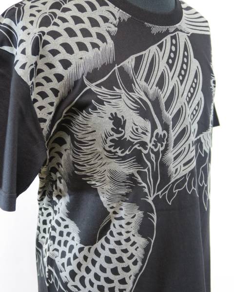☆ SALE ☆ 和柄 JAPANESQUE 和柄Tシャツ 4RST-603 【鳳凰大判】 黒 新品 XLサイズ ラストの１枚