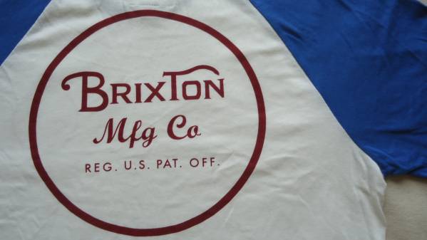 Brixton Wheeler Raglan 白/青 S 半額 50%off 七分丈 ラグラン Tシャツ SB ブリクストン スケートボード レターパックライト