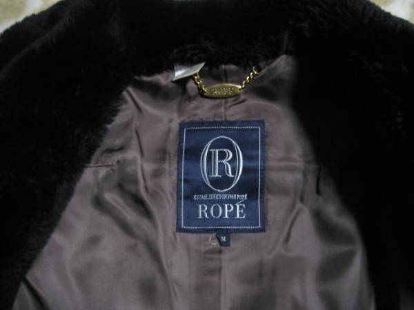 * Rope tea x black fur attaching coat jacket secondhand goods beautiful goods 