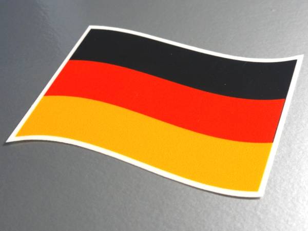 w2■ドイツ国旗ステッカー Sサイズ 2枚セット■屋外耐候耐水シール 車 バイク スーツケースに ヨーロッパ 海外旅行 EU_画像2