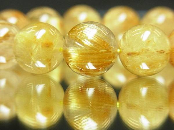 極上天然石！金針水晶タイチンルチル１２ｍｍブレスレット | bioimune