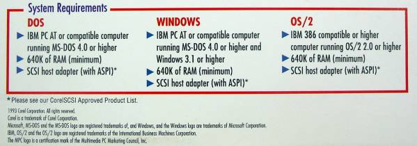 【465】 コーレル CorelSCSI v2 for DOS Windows OS/2 中古 Corel scsi スカジ用ドライバー ASPI Manager Driverソフト スカジー_画像3