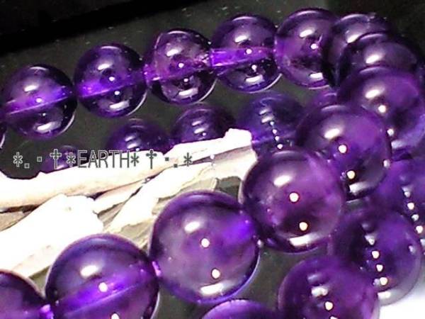 天然石★10ミリ高級アメジストAAA紫水晶 数珠　送料無料　匿名発送_画像2