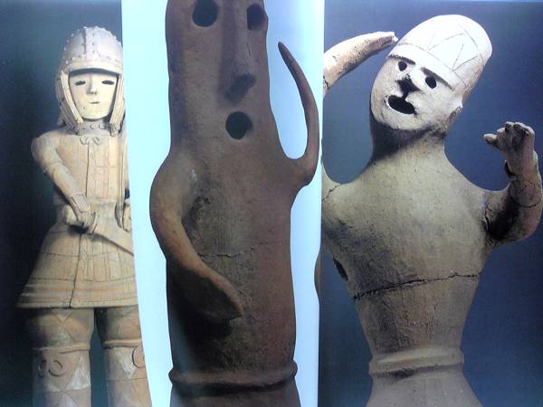 蔵A2720a】古美術 武人 埴輪 古墳時代 57cm （E0107552 埴輪＿