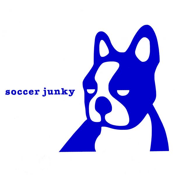 送料0　【soccer junky】サッカージャンキー-18cm　ステッカー2_ブルー