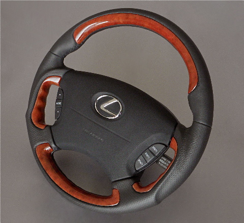 NEW　受注生産品 30 31 セルシオ レクサス 天然本木制 GRS-DESIGN　高級 ウッドステアリング　by　JASTEC DESIGN ジャステック デザイン