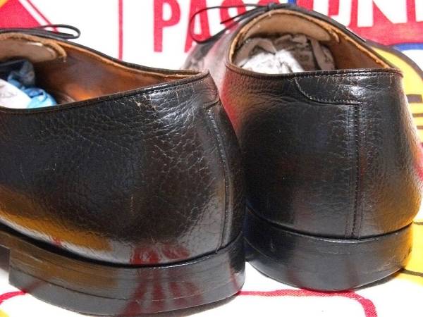 【希少な切り替え仕様】Made in USA制アメリカ制ビンテージYチップメッシュレザーシューズドレスシューズ50s50年代60s60年代黒ブラック27cm