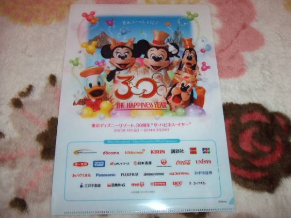 TDR30周年スペシャルナイト☆クリアファイル☆未使用☆2013/4/13