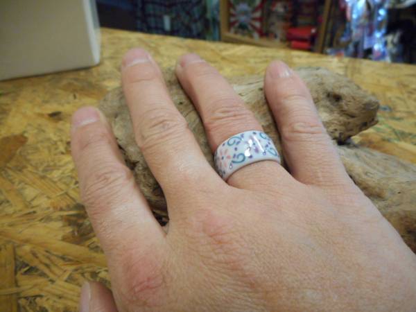  Shimizu . кольцо кольцо *KIYOMIZUYAKI*RING*JAPAN* керамика * цветок * Kyoto японский Takumi мир рисунок кимоно .