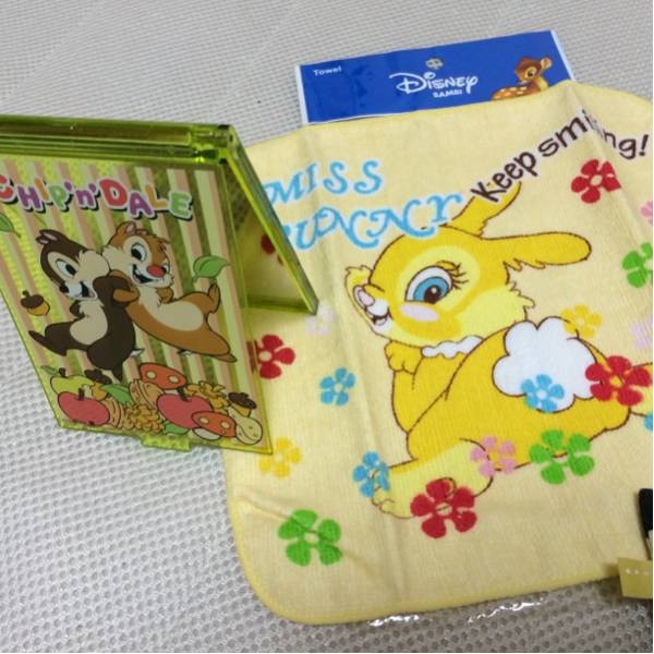 ミス?バニー/タオル＆チップとデール/鏡＆ティシュ入 未使用