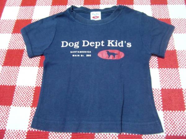 USED★男女OK！Dog Dept Kid‘ｓ紺のロゴTシャツ　100cm♪_Dog Dept Kid‘ｓ紺のロゴTシャツ100cm♪