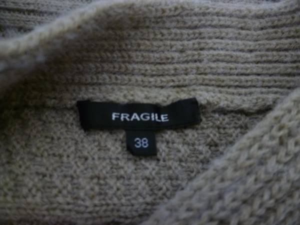 FRAGILE/フラジール*ベージュざっくり編みボレロセーター38*11_画像3