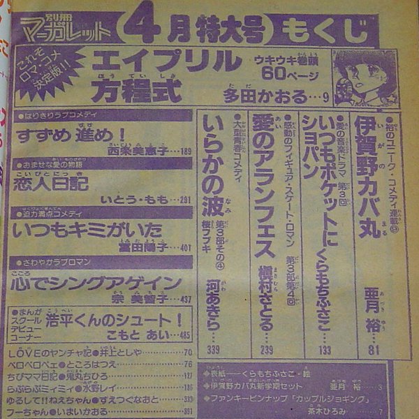 別冊マーガレット 1980年4月号 集英社 昭和55年 月刊_画像2