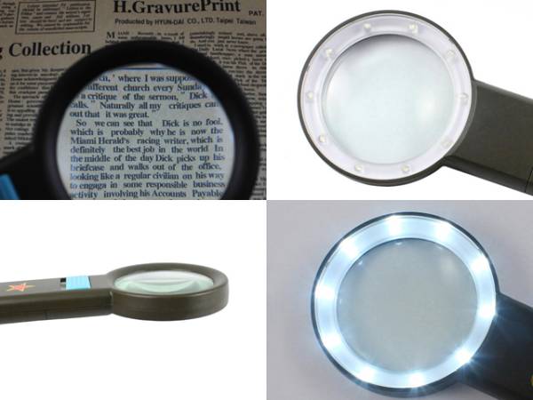  in stock magnifier hand magnifying glass 5 times LED light attaching magnifying glass tool control number [DC0419T]