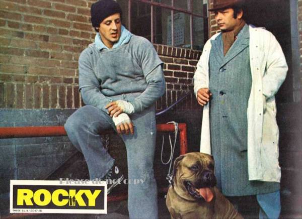 1976年　ロッキー スタローン　アポロ・クリード ロビーカード　ロビーカード　2枚付き_ポーリー/ロッキー・バルボア