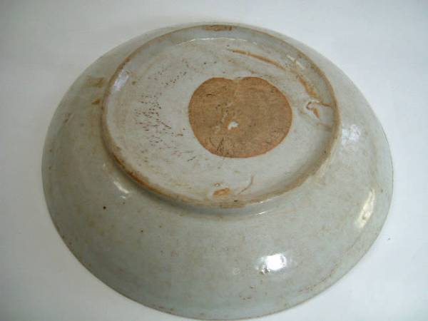 皿■古い安南染付時(shí)代物 青華 中鉢 唐草紋 中皿 骨董品 古美術(shù) 古玩 唐物■