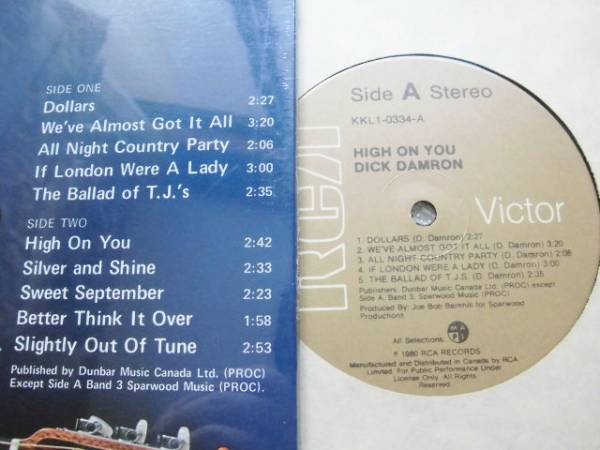 美品放出！Dick Damron/high on you/ＣＤ~ＬＰ５點(diǎn)以上送料無(wú)料