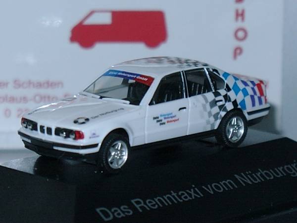 S=1/87☆herpa製 特注BMW 5er/E34(DasRenntaxi von Nurburgring)_※　撮影の為、開封未使用新品！