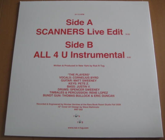  новый товар 12~*RUB-N-TUG / Scanners/All 4 U DJ HARVEY THOMAS