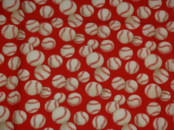 手づくり、綿１００％、５２cmの風呂敷、野球ボール、赤_画像2