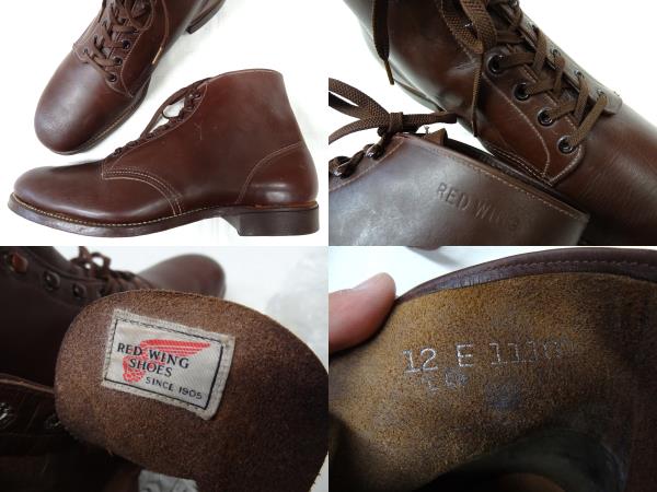  Vintage REDWING Red Wing rare 60S leather Work boots rare dead stock cork sole tea size 12