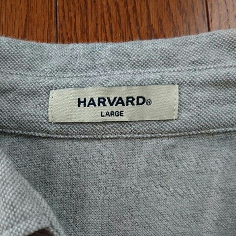 ＨＡＲＶＡＲＤ 半袖メンズポロシャツＬ?グレー