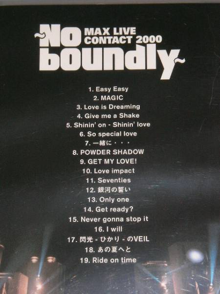 MAX LIVE CONTACT 2000 NO BOUNDLY 19曲96分 即決_画像2