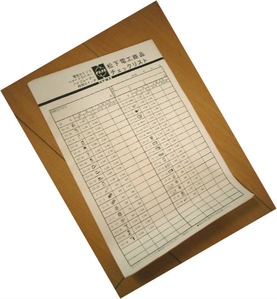 * Showa Retro Matsushita Electric Works departure note paper National Panasonic 