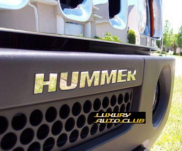 即納 HUMMER H3 ハマーH3 クロームフロントバンパーロゴ エンブレム メッキ 鏡面 外装カスタム トリム カバ－高品質 専用設計_画像1