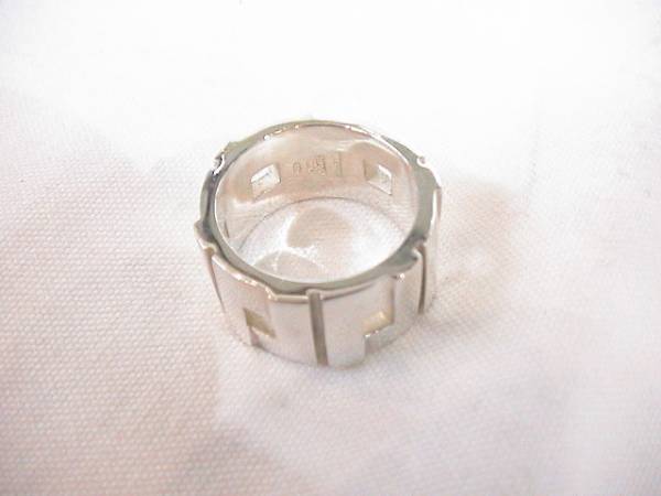 GUCCI* Gucci [010685] серебряное кольцо * 4 угол вытащенный *12 номер * кольцо 