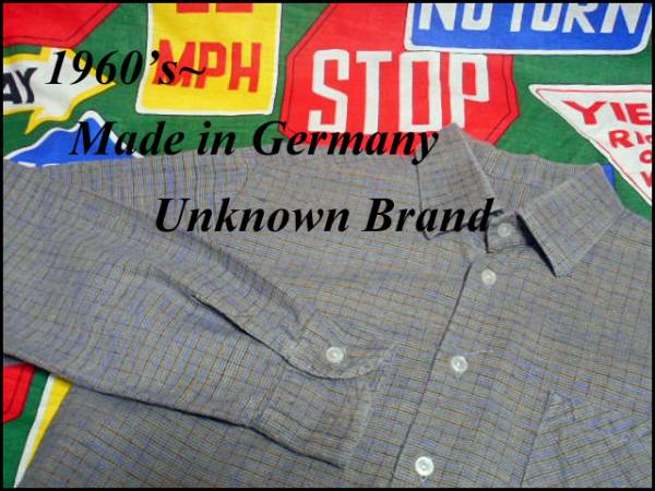 《ロング丈が◎でオススメな1枚》Made in Germany製ドイツ製ビンテージグランドファザーシャツチェックコットンシャツワンピース60s60年代_《 1960s~ G.F. Shirts 》