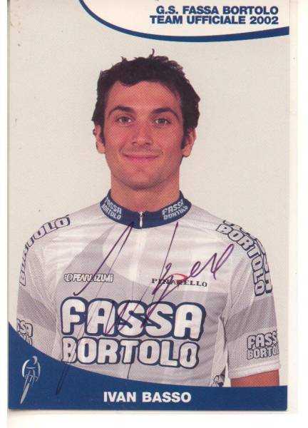 J022 自転車ロードレース 直筆サイン イヴァン・バッソ ファッサ・ボルトロ 2002 ツール・ド・フランス ジロ・デ・イタリア_画像1