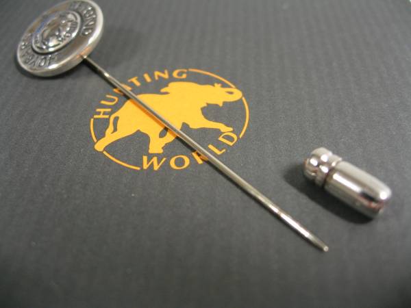 925S銀制!VIP顧客特別配布!非売品!超入手困難!記念限定!象ロゴマーク刻印!ピンブローチ!アクセサリー象ハンティングワールドHUNTINGWORLD