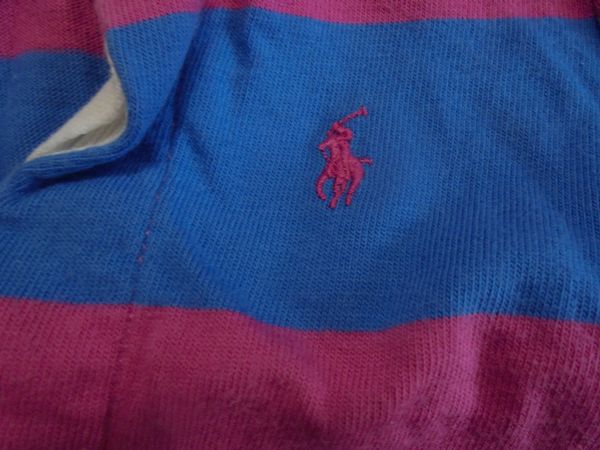  Ralph Lauren * бледно-голубой розовый. симпатичный рубашка с длинным рукавом *70