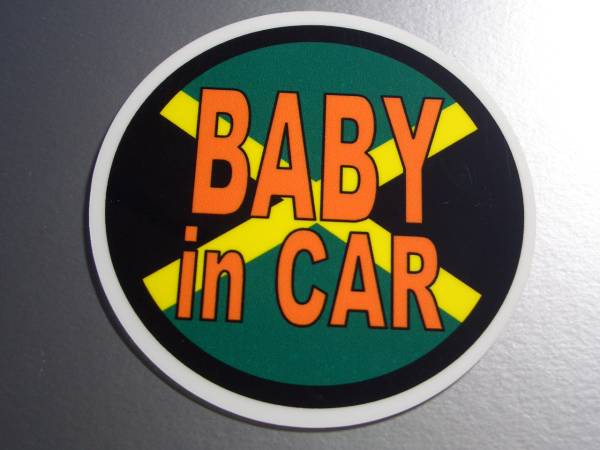 BC●ジャマイカBABY in CARステッカー 10cmサイズ●レゲエ ベビー 赤ちゃんが車に乗ってます☆かわいい SA(2_画像1
